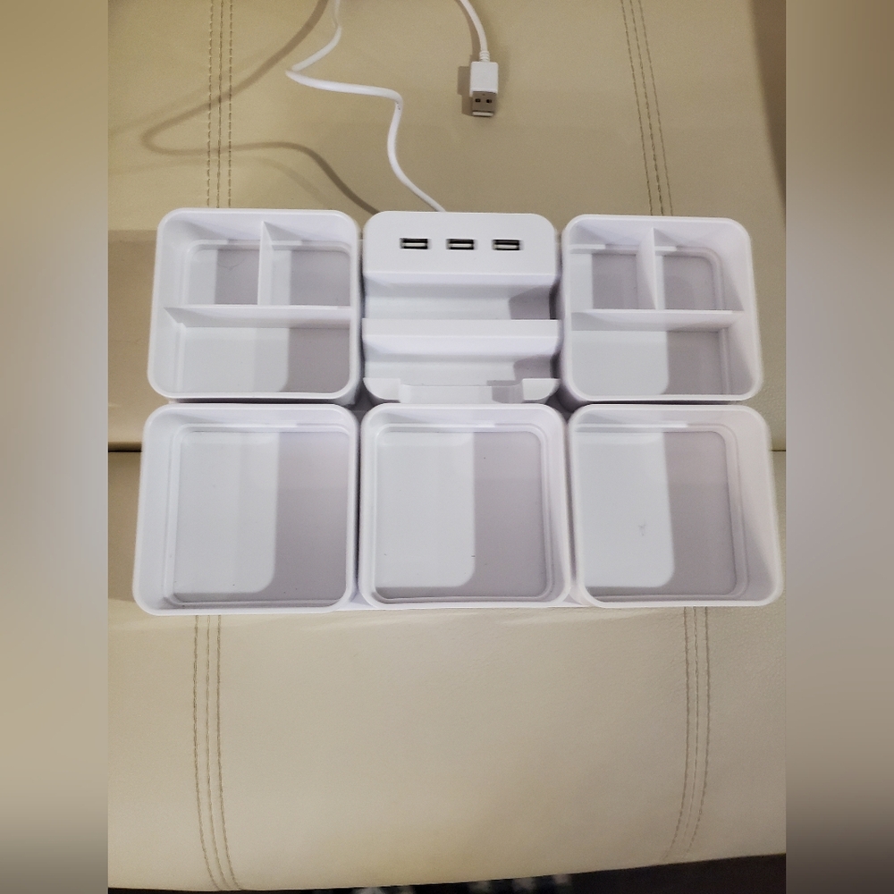 USB Charging Desk Tray